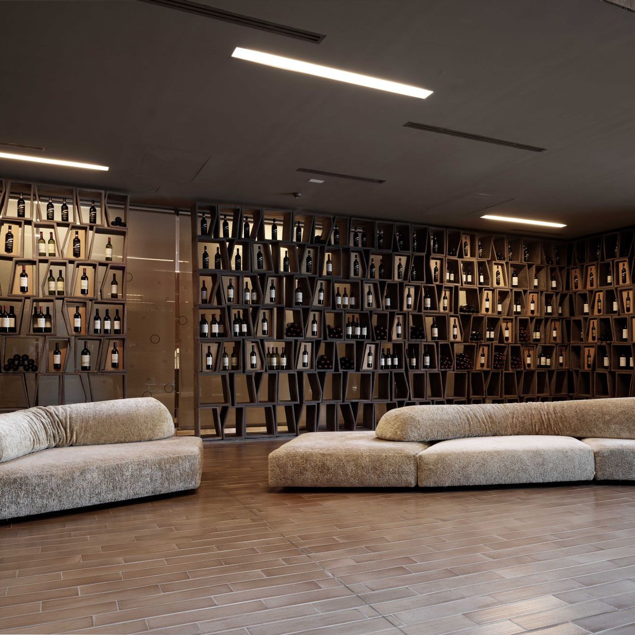   On the Rocks . In the entrance hall of the winery. Project sketches and concept of the sofa 