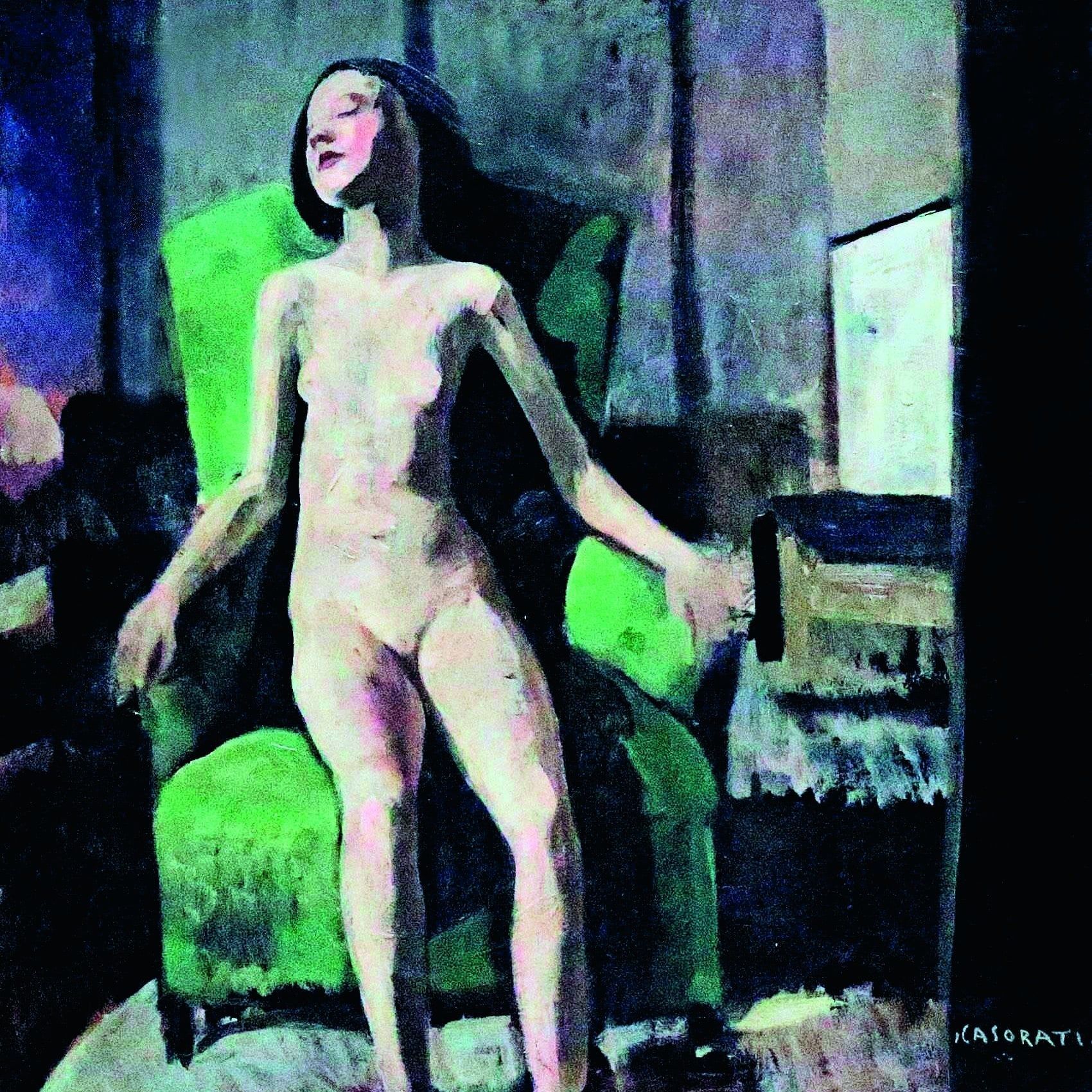  &ldquo;La poltrona verde&rdquo; o &ldquo;Nudo seduto&rdquo;, dipinto da Felice Casorati nel 1919. 